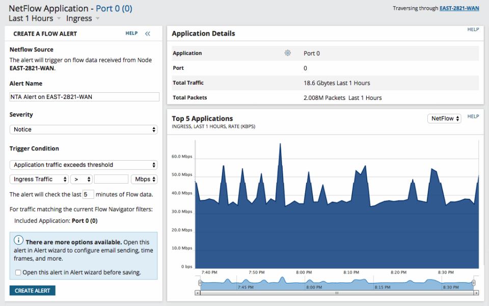 screenshot of NetFlow Traffic Analyzer